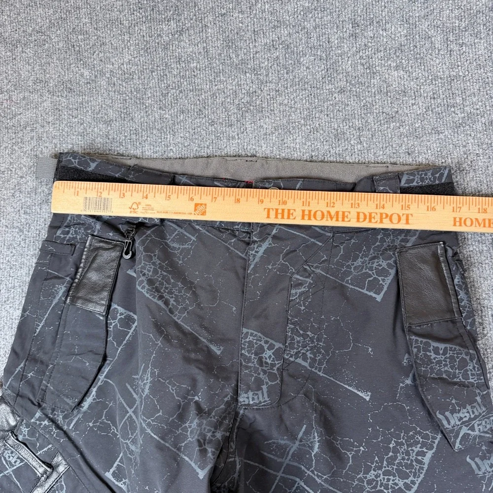 686 x Vestal Snowboard Pants Mens S Black Gray Crackle Print Cargo Ski